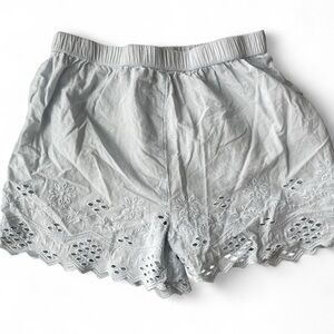 shabby chic baby blue lace trim sleep shorts